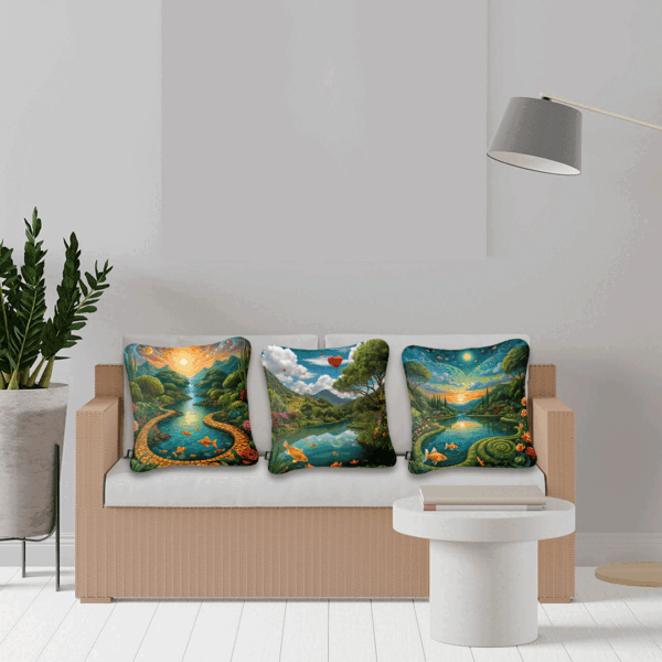 Kit de 3 Cojines Decorativos - Jardín Encantado