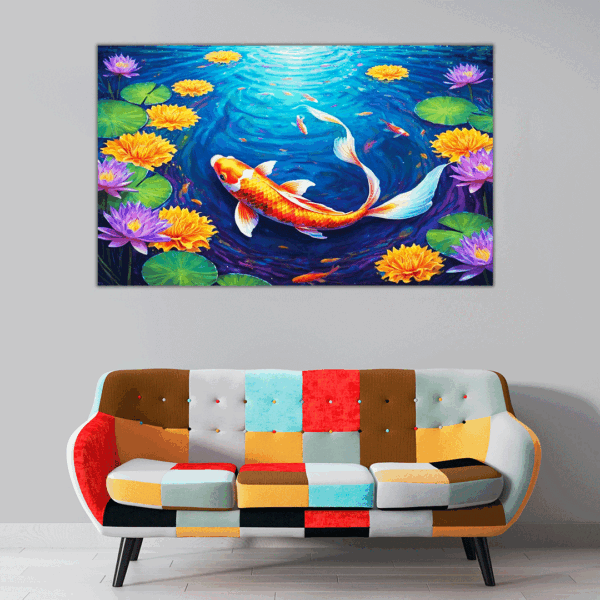 Cuadro Decorativo - Danza con Peces Koi - Imagen 4