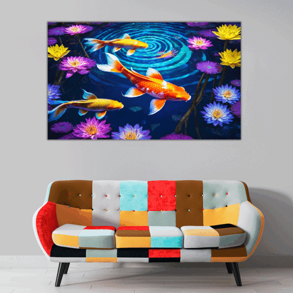 Cuadro Decorativo - Danza con Peces Koi - Imagen 2